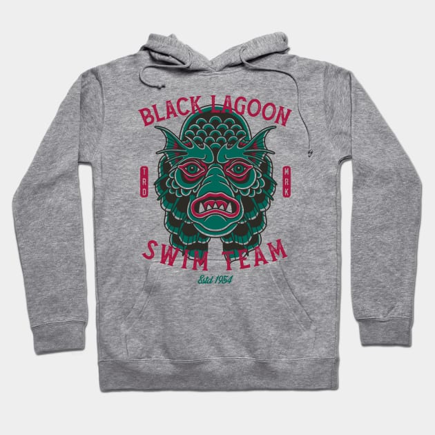 Black Lagoon Swim Team - Vintage Traditional Tattoo - Horror Hoodie by Nemons